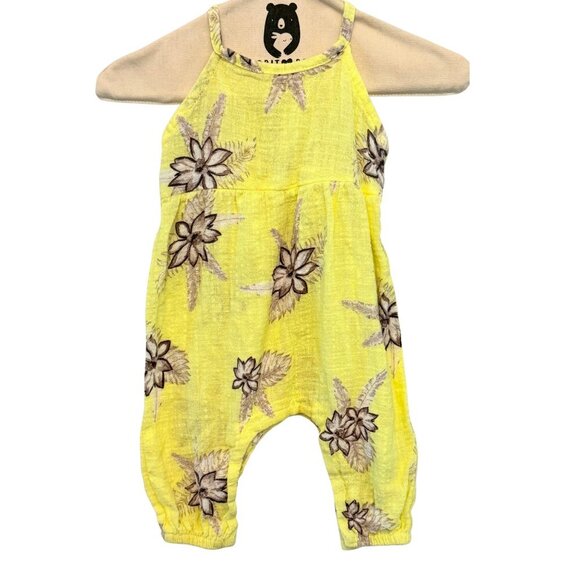 Jessica Simpson Babies Allover Yellow Floral Romper - Size 0-3M - Picture 1 of 5